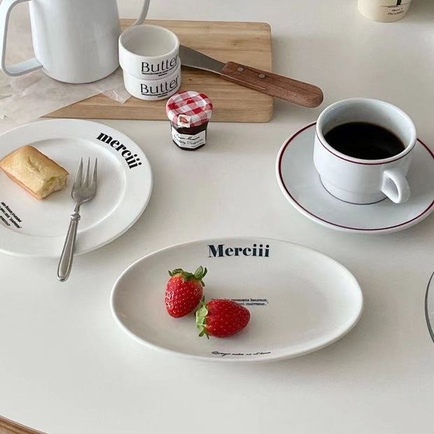 Cute French Alphabet Ceramics Tableware