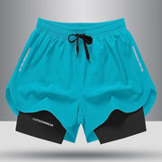 Men's Drawstring Sports Shorts Double
