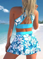 Split Swimwear Skirt Conservative Large Print