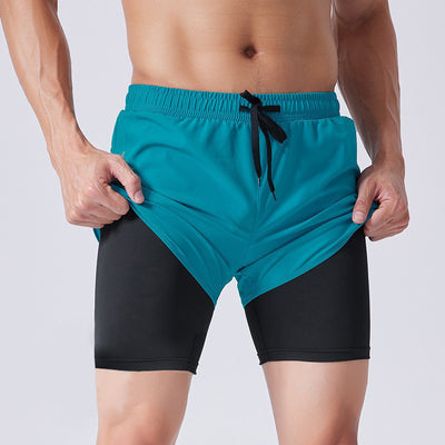 Men's Drawstring Sports Shorts Double