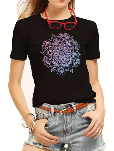 Floral Pattern Casual Sports T-shir