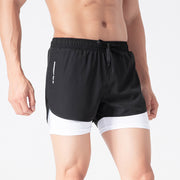 Men's Drawstring Sports Shorts Double